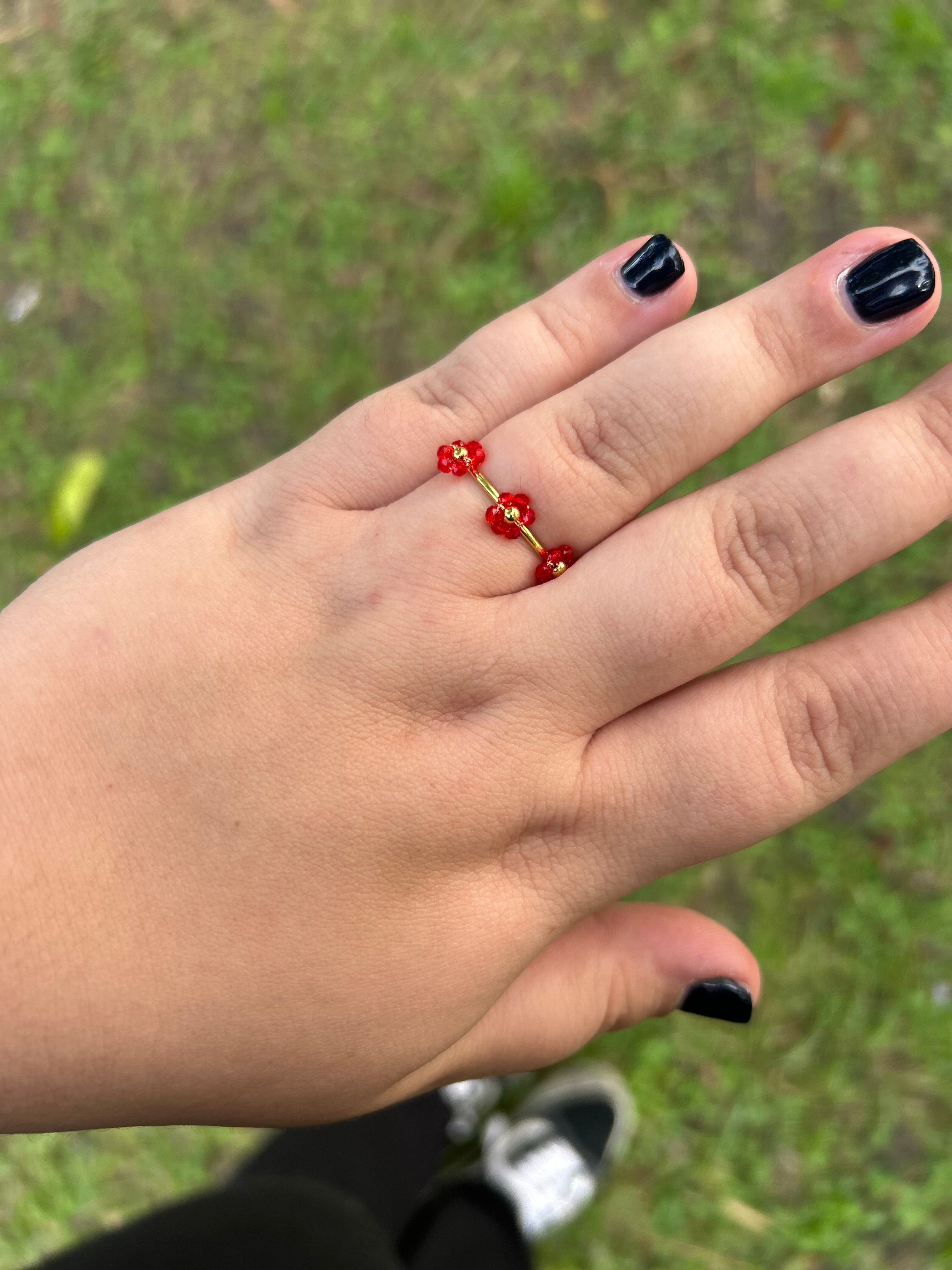 Bague Flora rouge
