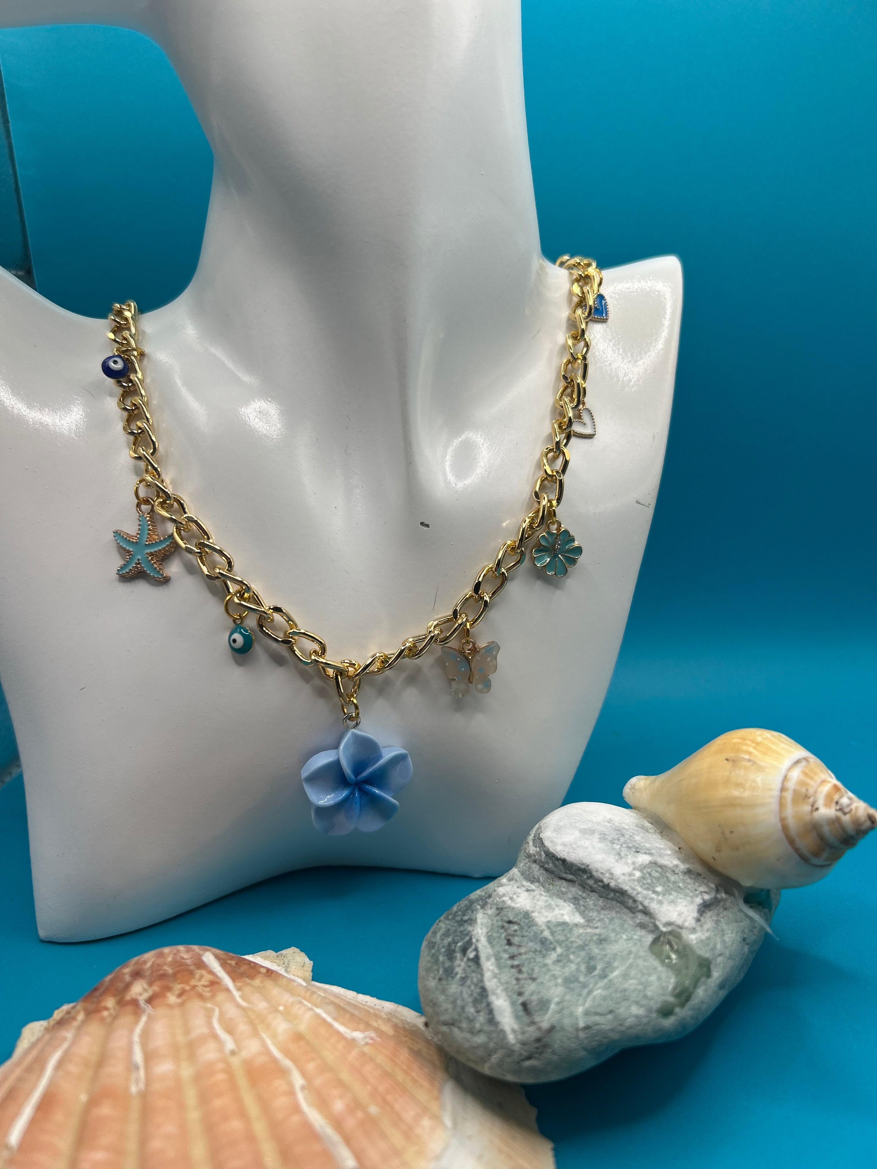 Collier Monoi bleu