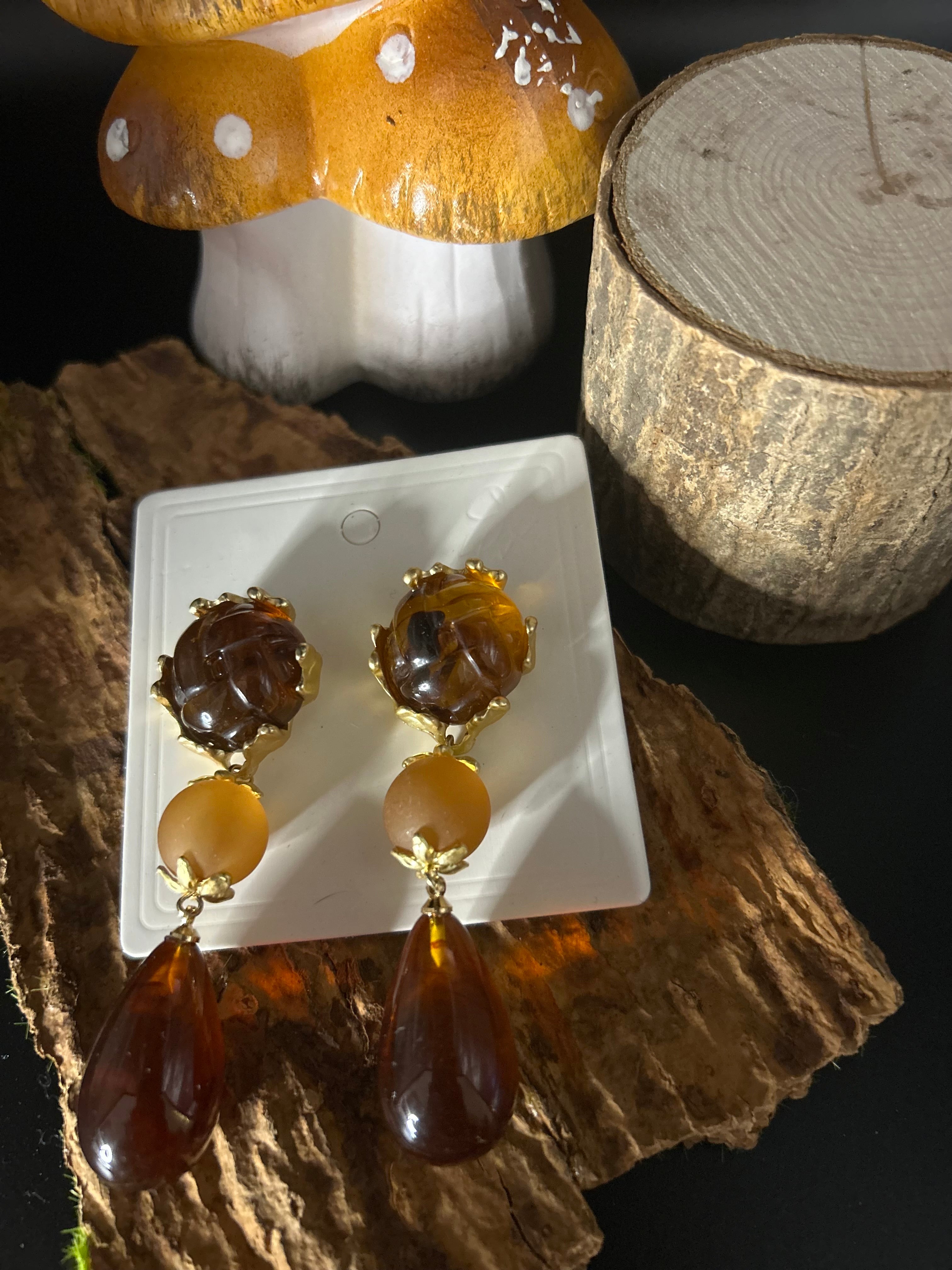 Boucle d’oreille Ambre
