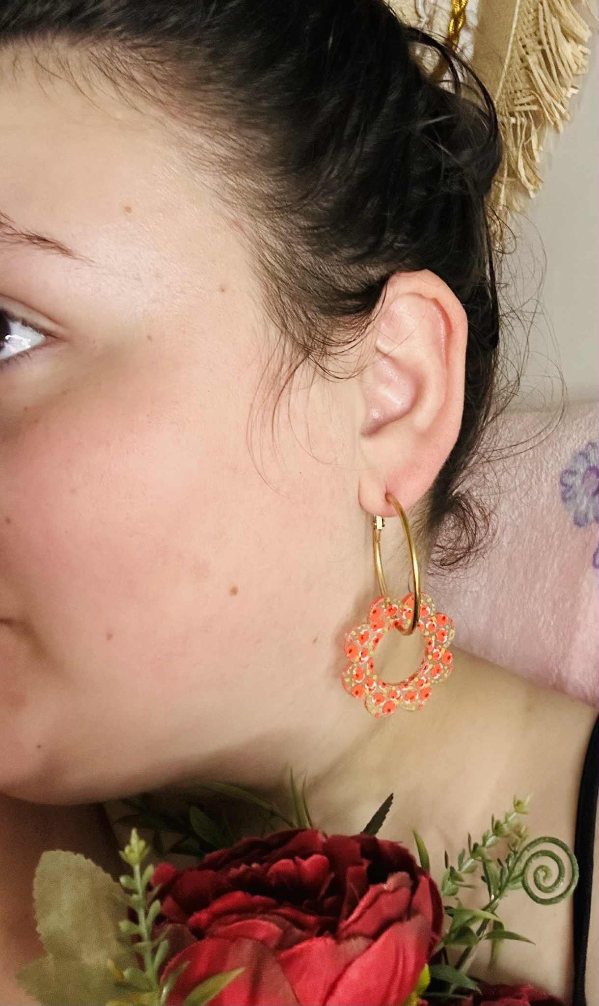 Boucle d’oreille Coquelicot