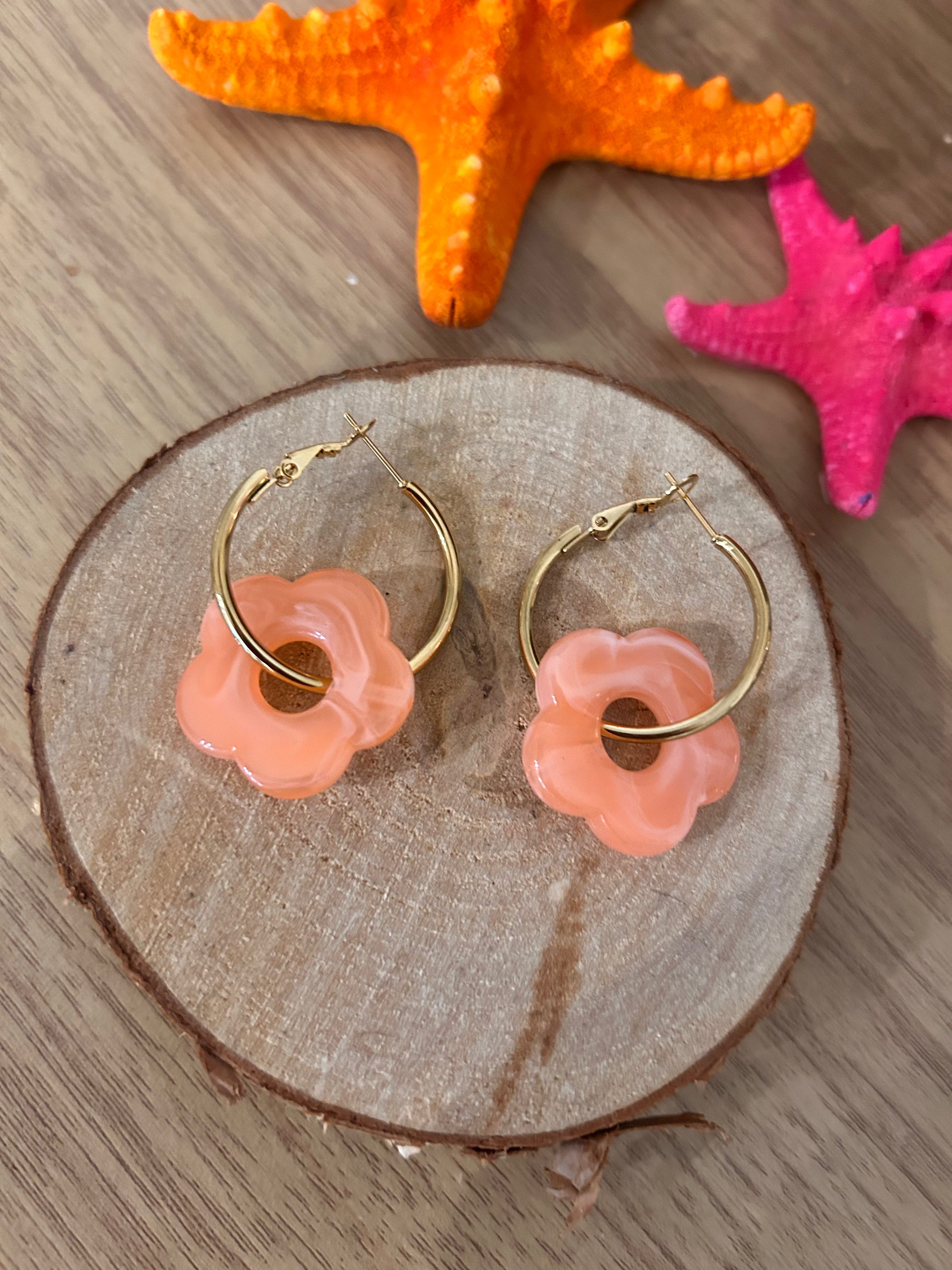 Boucle d'oreille Corail