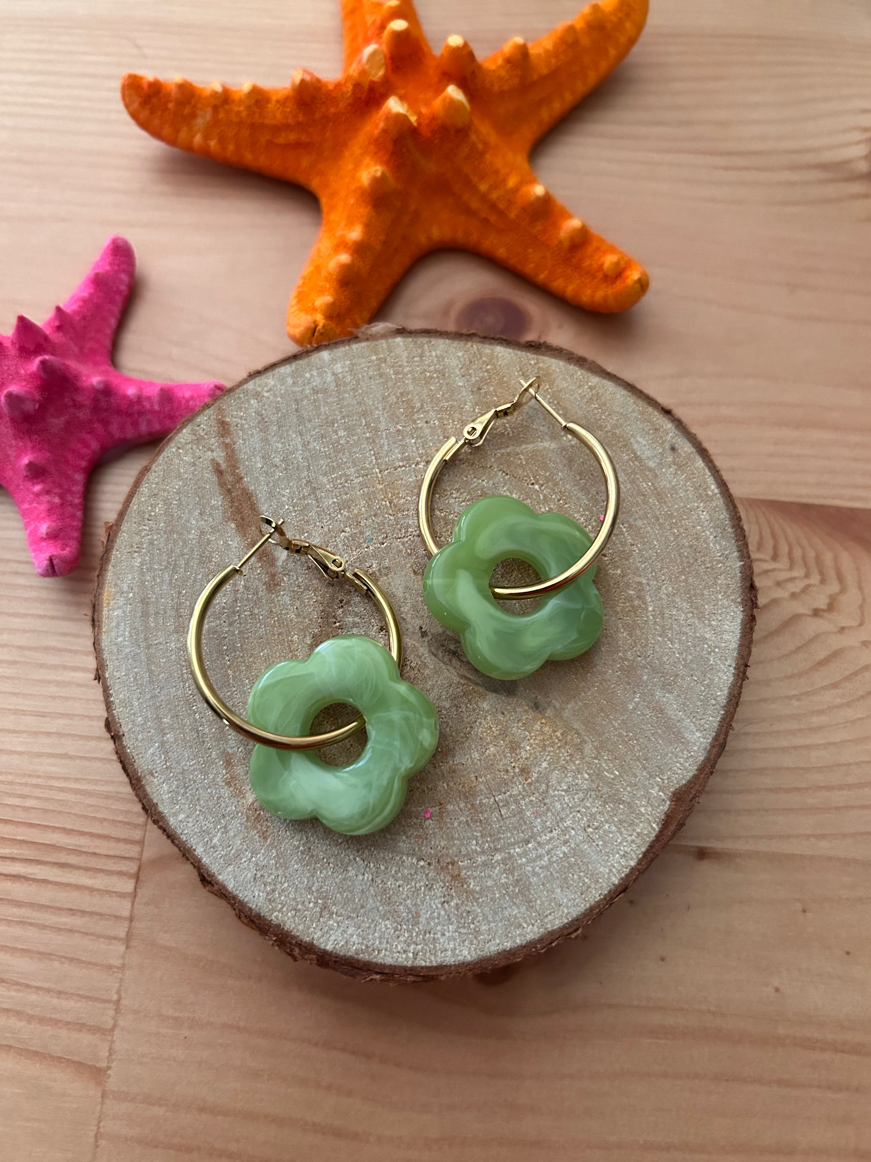 Boucle d'oreille Vert clair