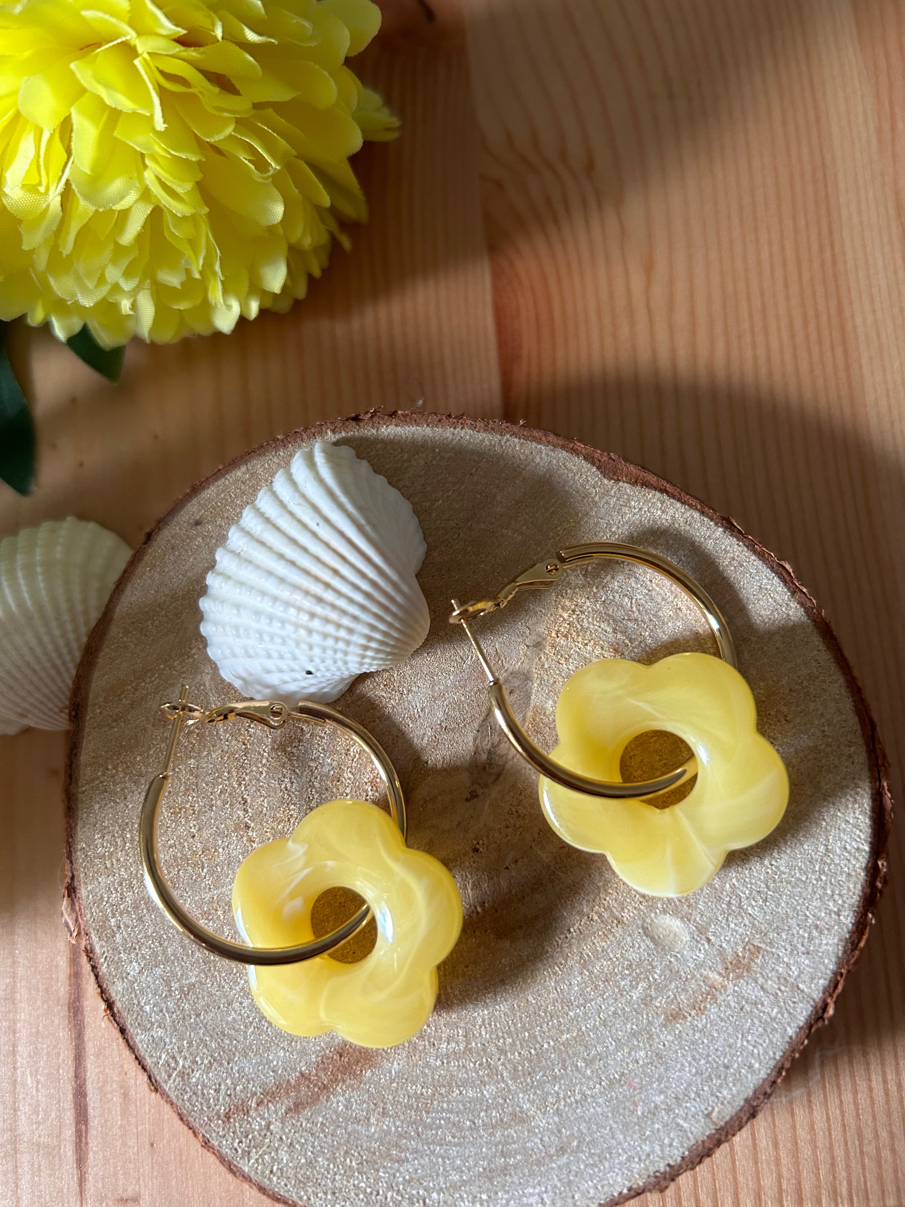 Boucle d'oreille Jaune