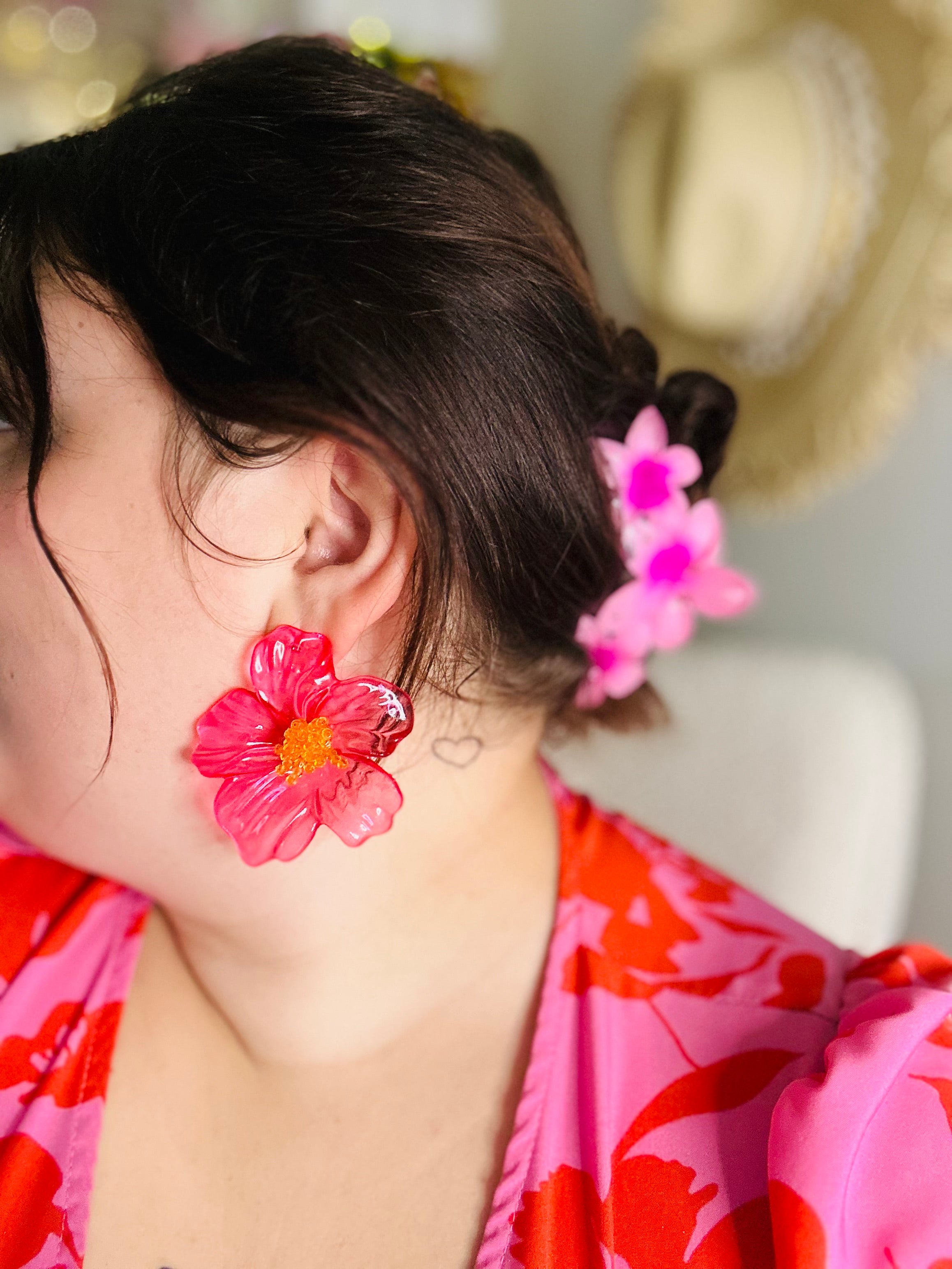 Boucle d’oreille Monoi Rose