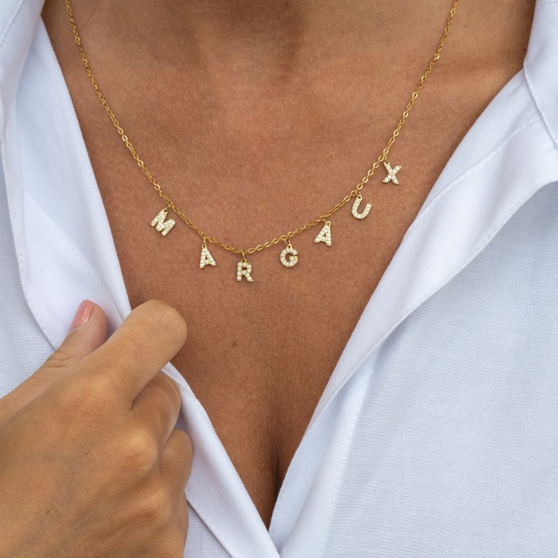 Collier personnalisé doré – fait main